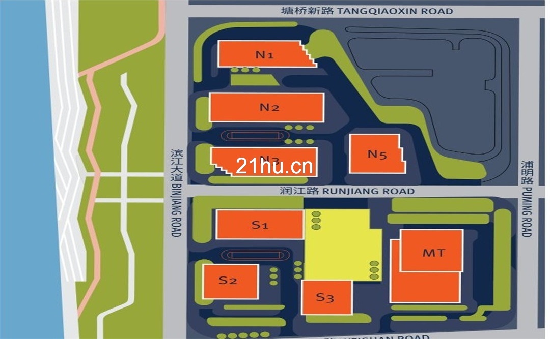 陆家嘴滨江中心总体布局图